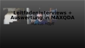 thumbnail of medium Leitfadeninterviews + Auswertung in MAXQDA